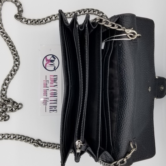 STUDDED BLACK LEATHER MULTI-WAY CROSSBODY BAG - Picture 4 of 4